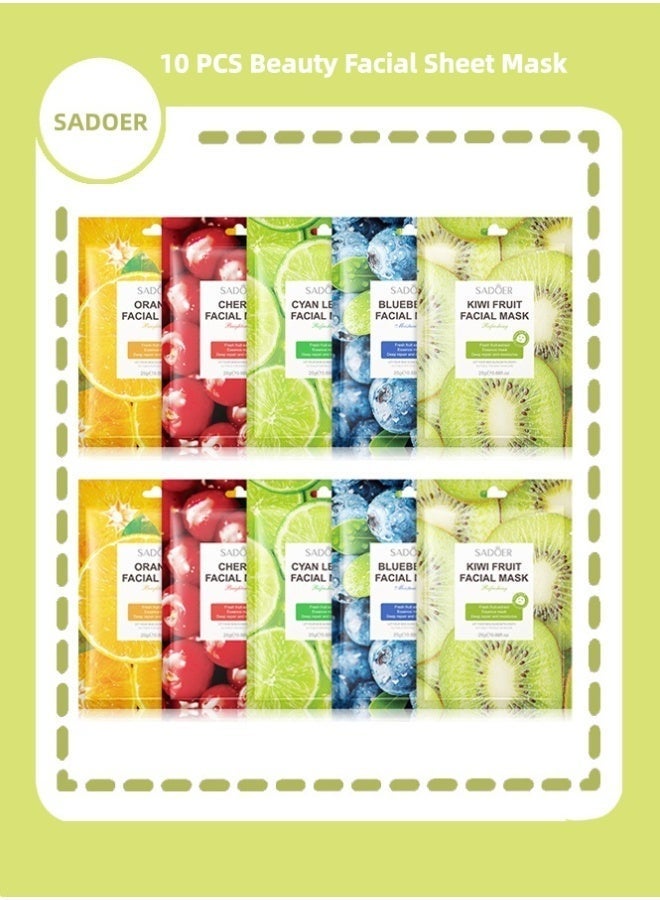 SADOER Face Mask Skin Care&Beauty Facial Sheet Mask,Plant Nutrition Antioxidant Facial Sheet Mask-Premium Essence Moisturizing Anti-aging Hydrating Face Masks - Image 1